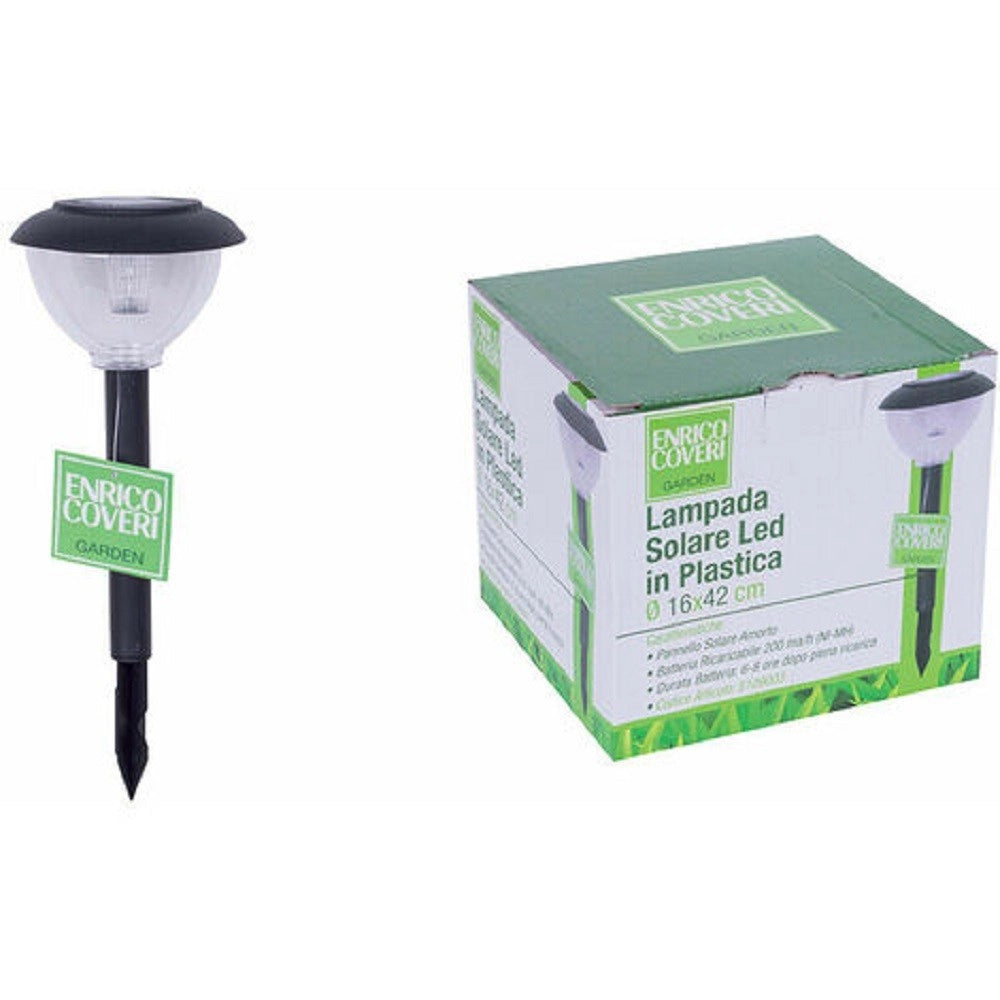 Trade Shop - Set 6pz Lampada Solare Led Tonda Giardino Picchetti In Plastica ø16x42cm 5109003 -