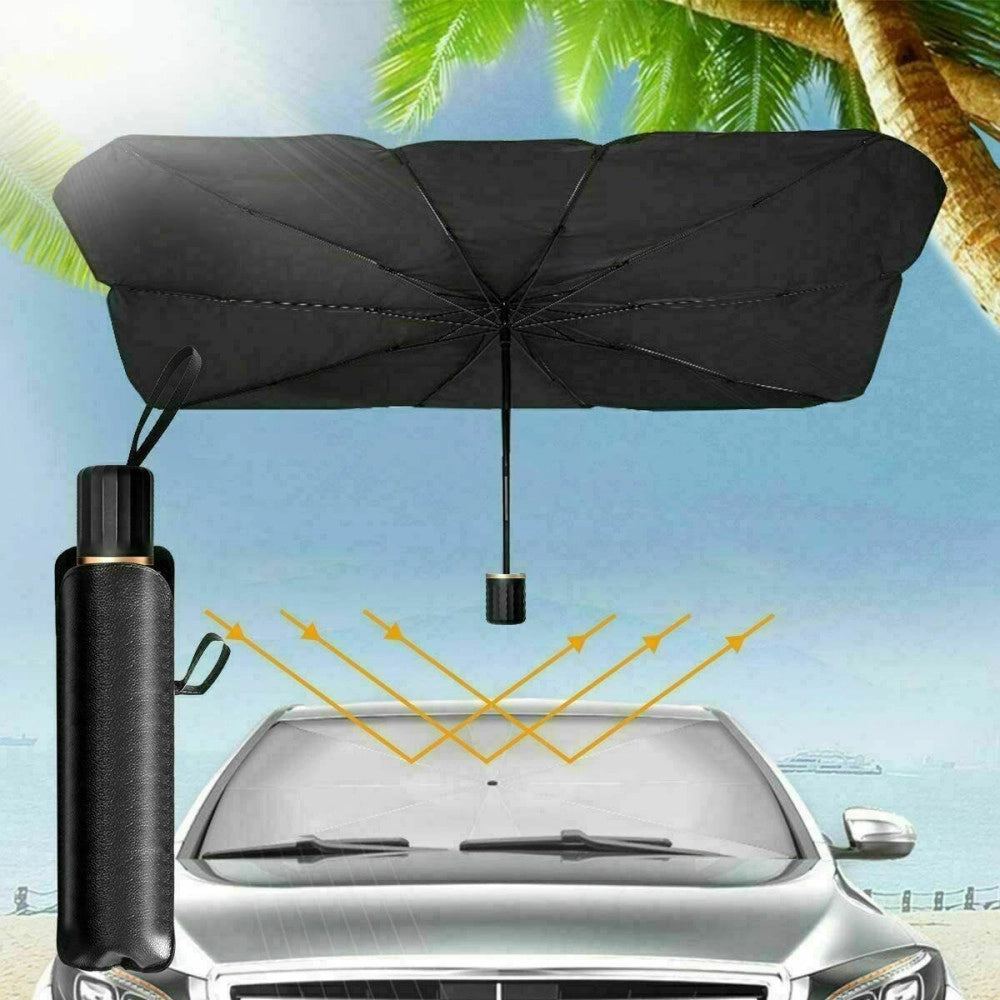 Trade Shop - Parasole Auto Ad Ombrello Protezione Sole Parabrezza Chiusura Apertura Rapida -