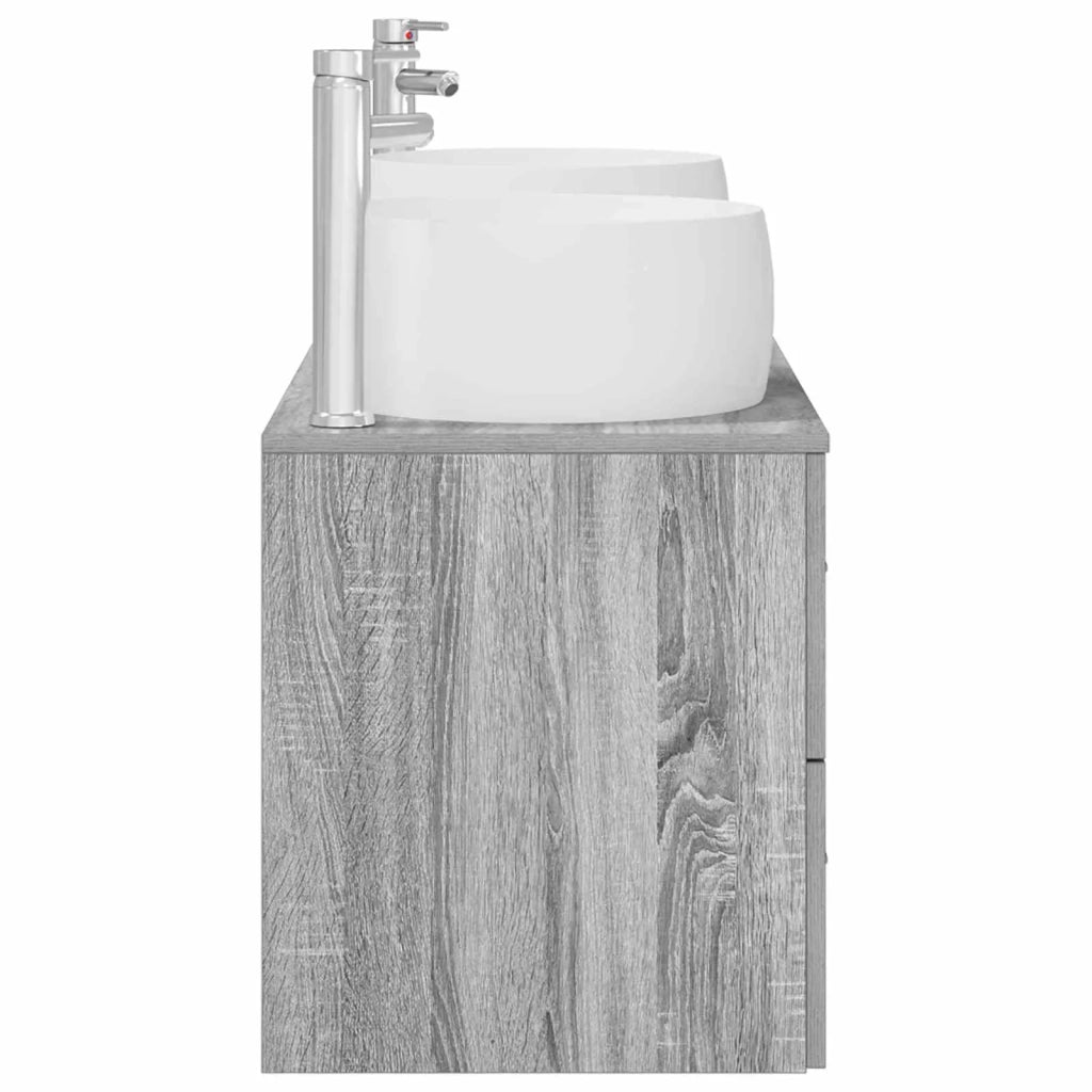 Set di mobili per il bagno 3 pz Sonoma grigio 3405936