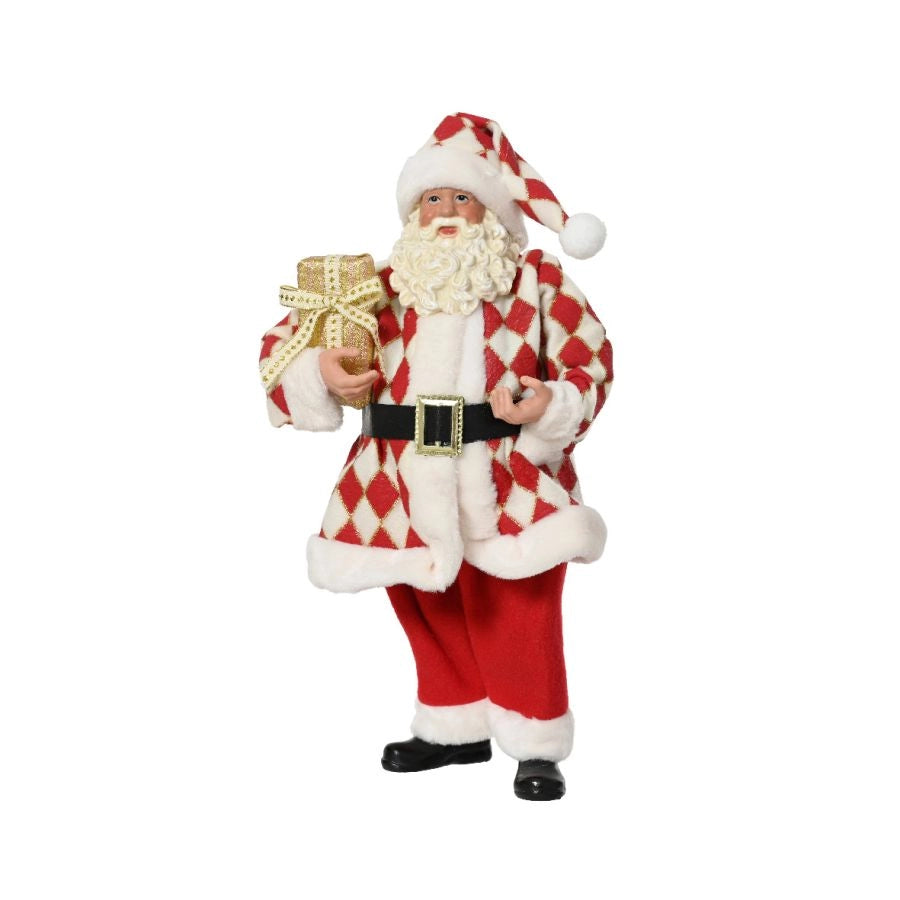 BABBO NATALE DECORATIVO CON PACCO ORO KAEMINGK 24X14X38 CM