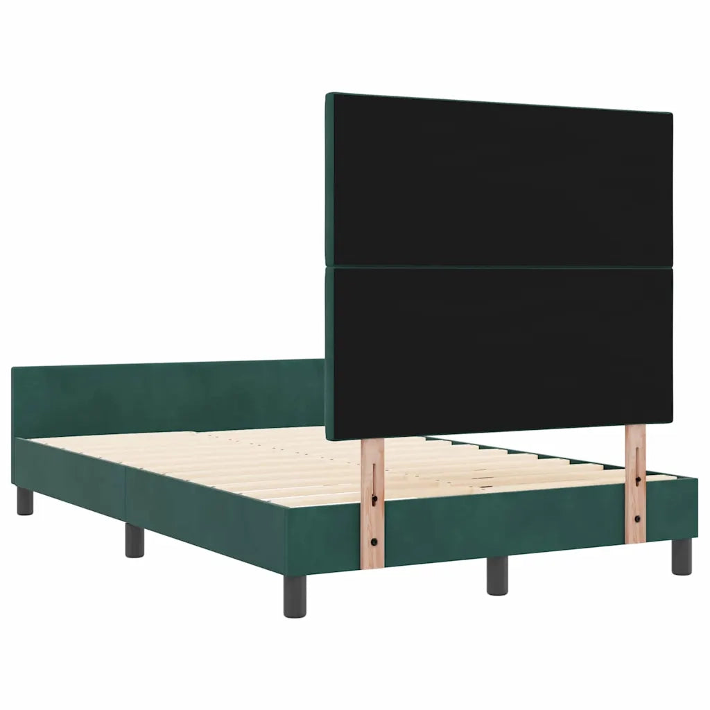 Letto a molle con testiera Verde Scuro 120 x 190 cm Velluto 3344996