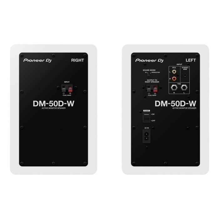 Coppia di altoparlanti monitor Pioneer DJ DM-50D-W - Bass Reflex - 2x25 W - Modalità DJ o Produzione - Bianco