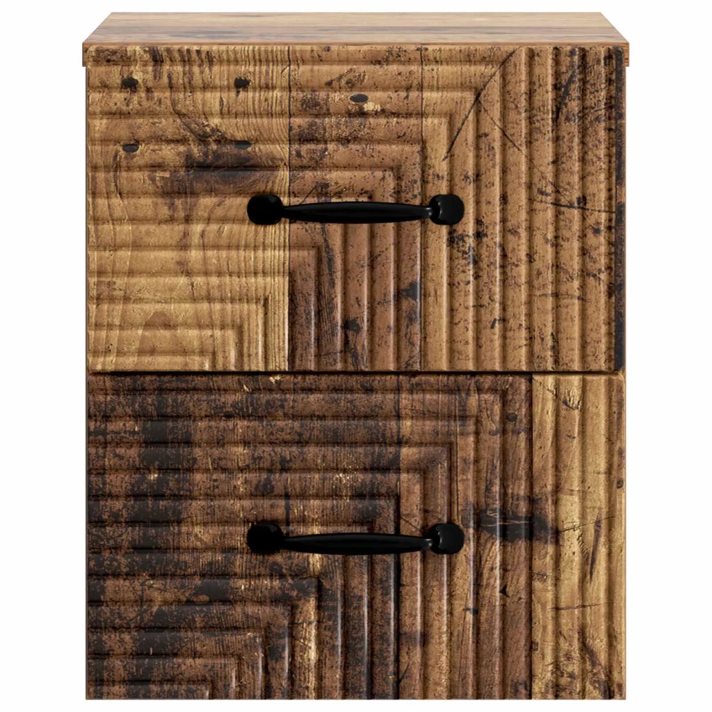 Mobiletto da notte a muro Legno antico 34,5 x 33 x 40 cm 898651
