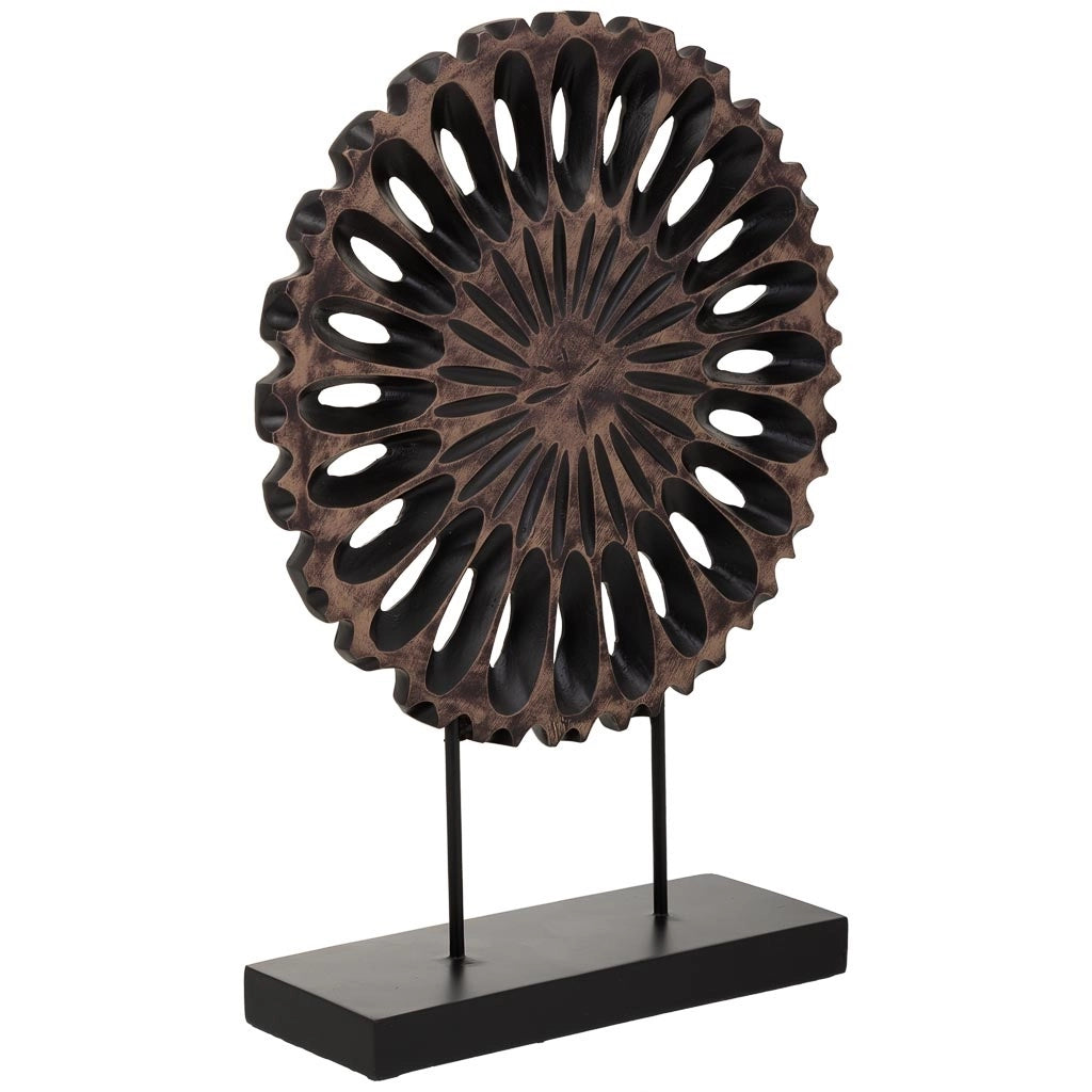 Statuetta decorativa in poliresina marrone 29,5x9x40h cm