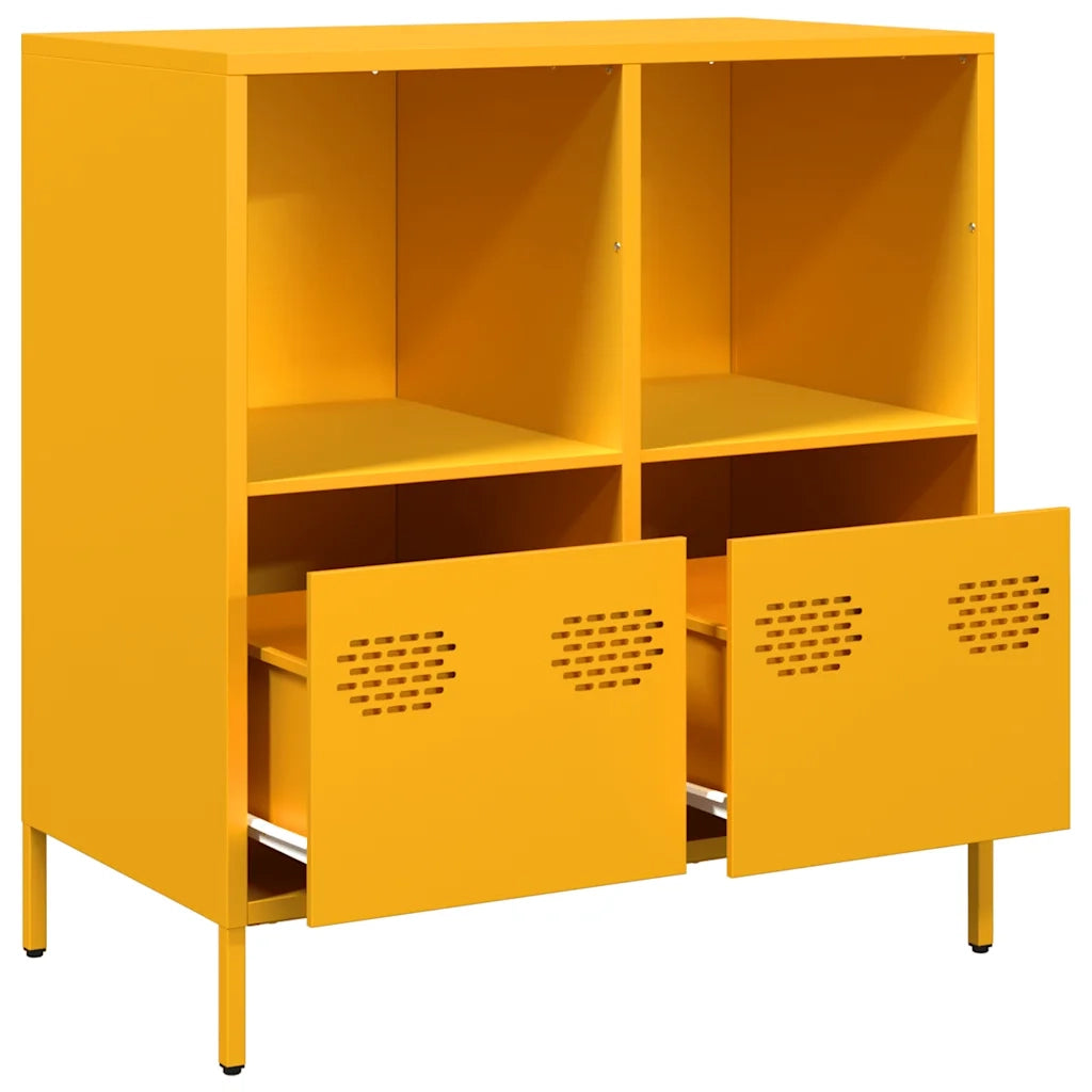 Credenza Giallo Senape 68x39x73,5 cm Acciaio Laminato a Freddo 851361
