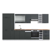 Cucina componibile Fame-Line Antracite rustico/Bianco 355 cm, PL Rovere Vicco