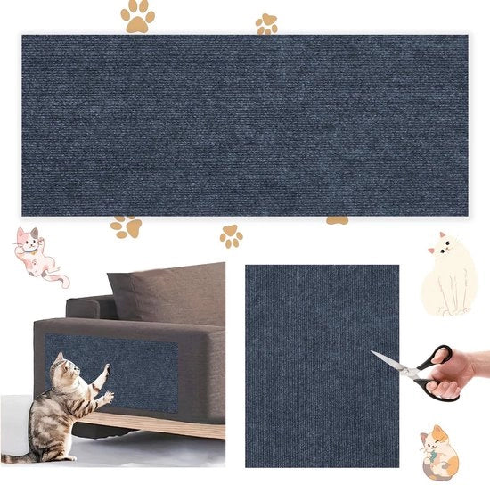 Mat per gatto autoadesivo, 30 x 100 cm, mat per gatto autoadesivo, mat per gatto regolabile, mat per gatto, proteggi i tuoi mobili dai graffi (grigio scuro)