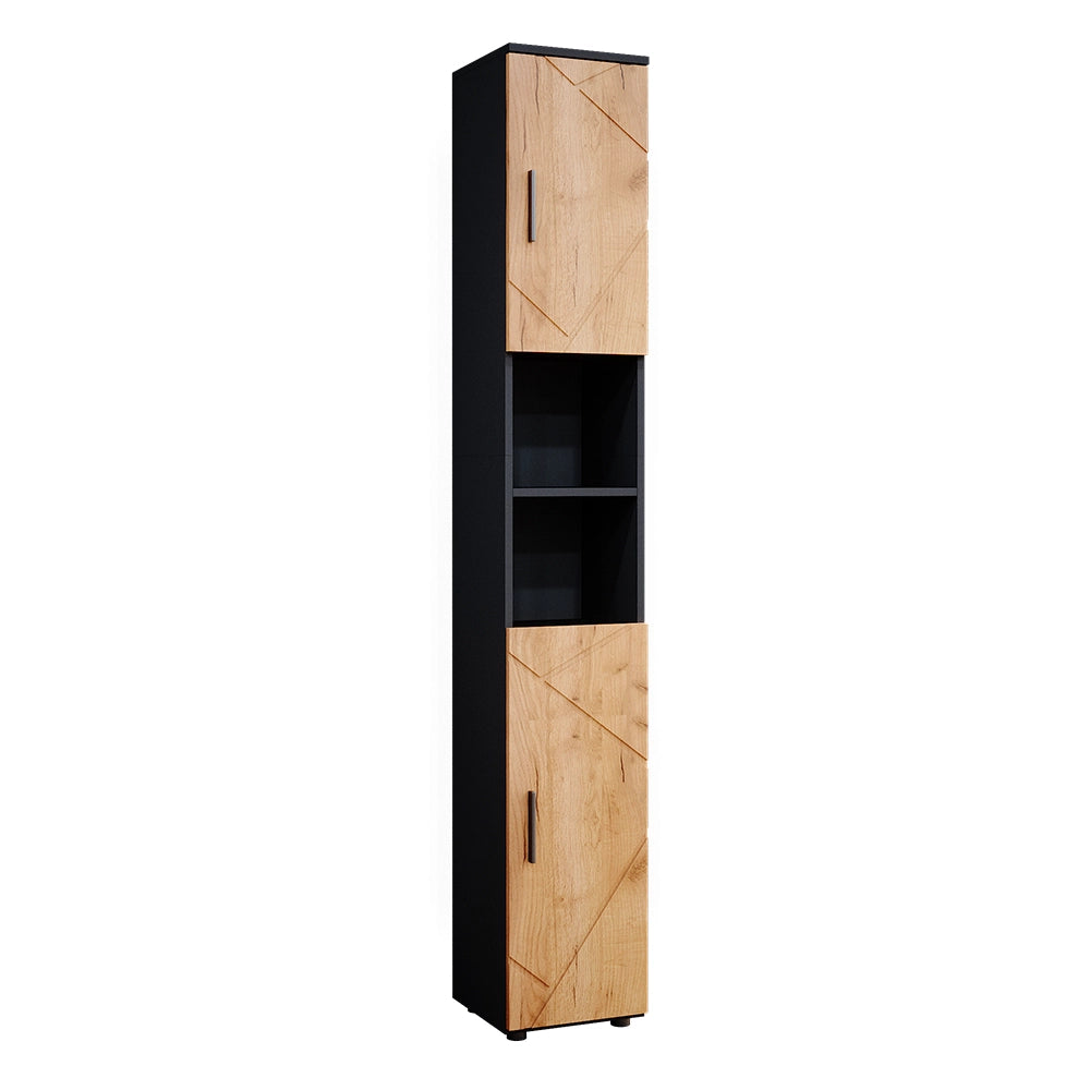 Mobile bagno alto Irma Rovere dorato/Antracite 30 x 192 cm Vicco