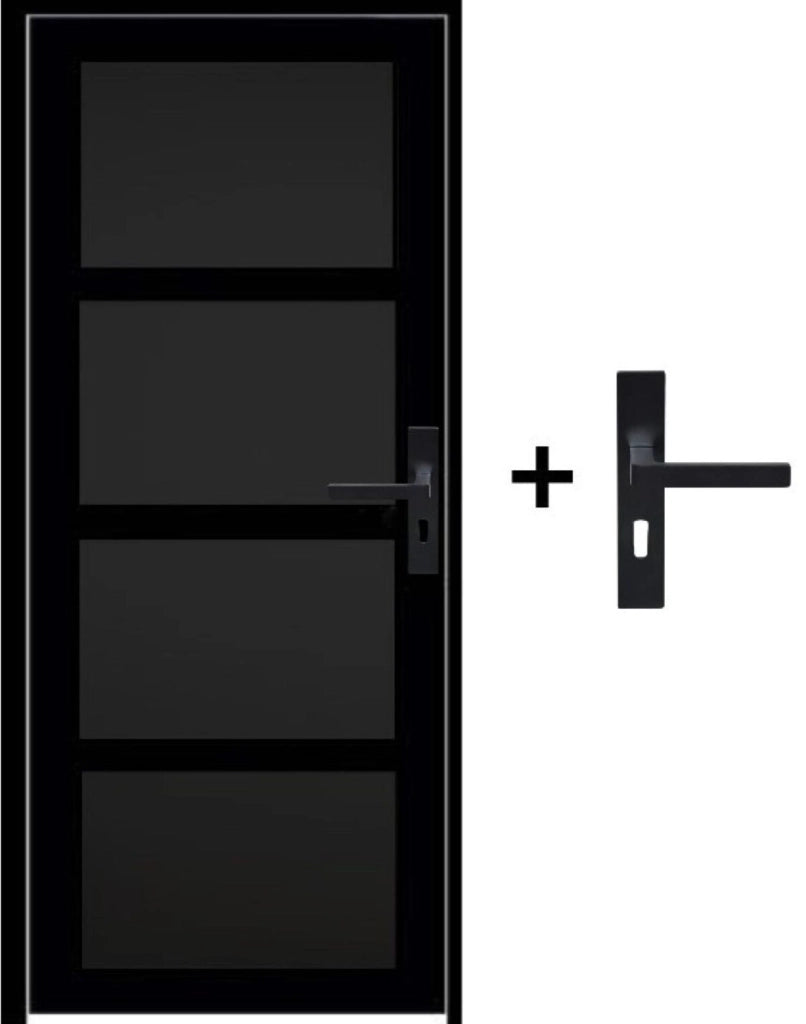 Telia Black Door Block 4 Pannelli H204 x L73 Tavolino laterale a spinta sinistra + maniglia