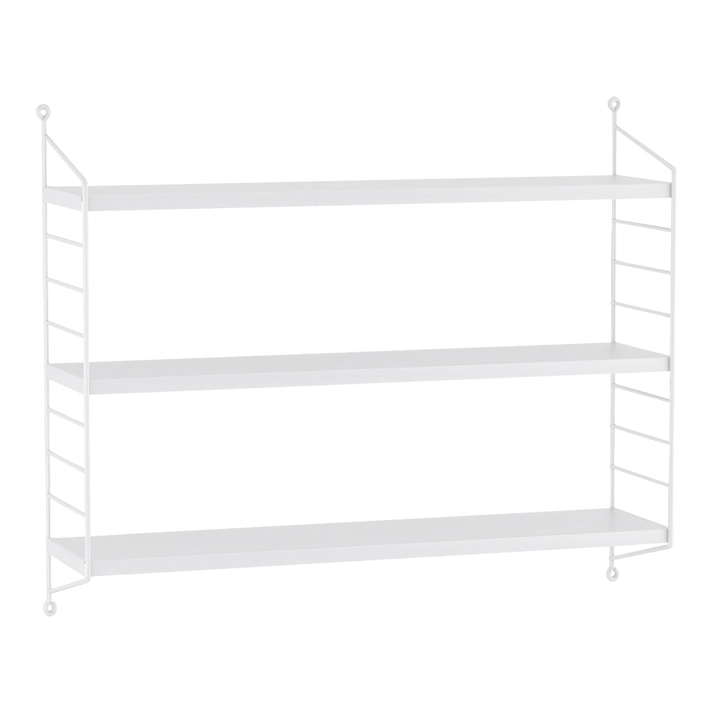Set di 3 Scaffali da Parete Strängnäs a 3 Ripiani Regolabili  50 x 60 x 15 cm Acciaio Bianco [en.casa]