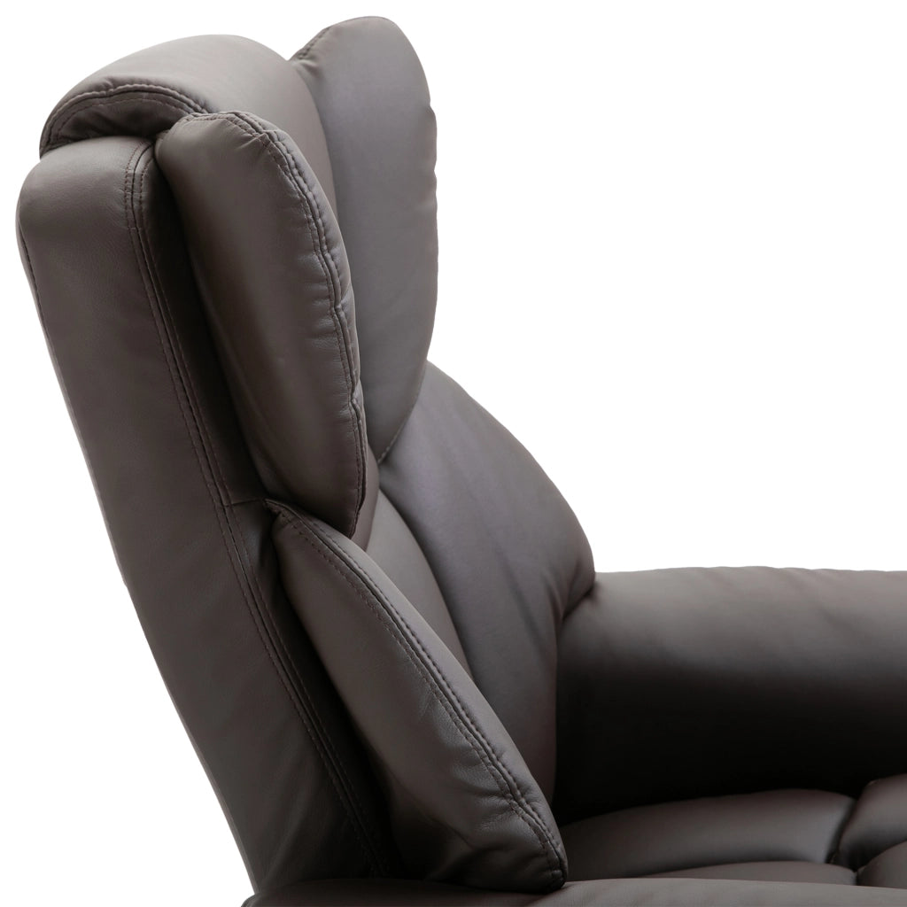Poltrona Relax Massaggiante Reclinabile Girevole con Poggiapiedi ¨C Zephmum ¨C Marrone Similpelle