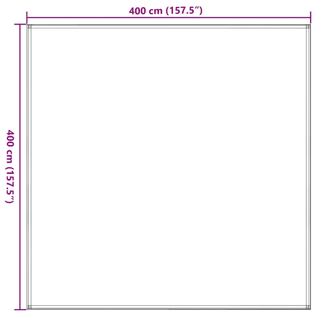 Tappeto da Tenda 400x400 cm Nero in HDPE 310791