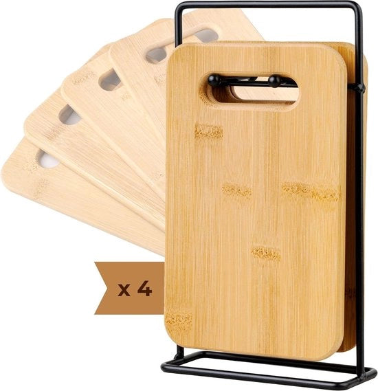 Set di Lame a Bamboe - Maggiore Spazio e Igiene - 4 pezzi - Colore Naturale - 100% Bamboe