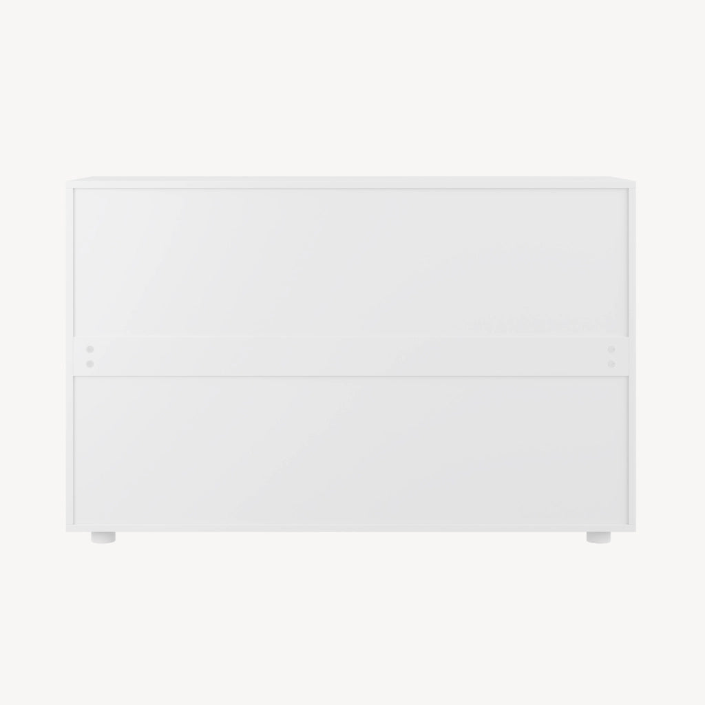 Credenza Paarl Comò con 3 Ante e 2 Cassetti 74x117x36 cm - Bianco Opaco [en.casa]