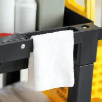 Carrello Pulizie a 3 Ripiani con Ganci e Sacco da 100L, 121x50.5x96.5 cm, Nero Giallo e Grigio