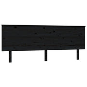 Testiera | Testata per Letto Nera 204x6x82,5 cm in Legno Massello di Pino