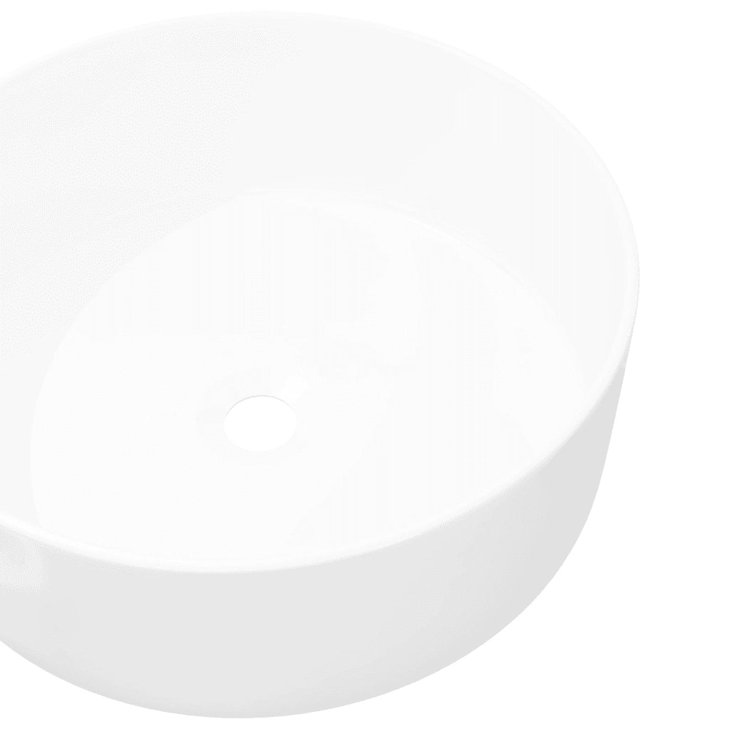 Lavandino Rotondo in Ceramica Bianca 40 x 15 cm 142342