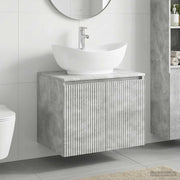 Set di mobili per il bagno Grigio Cemento Legno ingegnerizzato 3404343