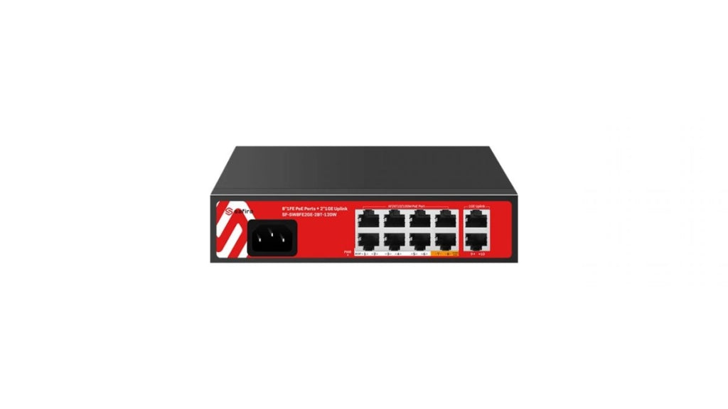 Safire SF-SW8FE2GE-2BT-120W Switch PoE 8 Porte + 2 Uplink Gigabit Hi-PoE 120W Watchdog