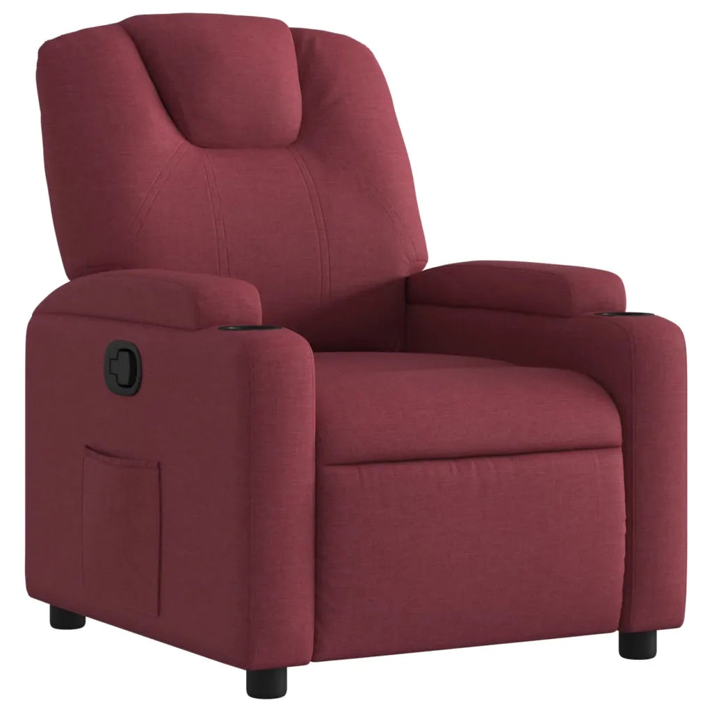 Divano Sedia-Poltrona Reclinabile in Tessuto Rosso Vino 386096