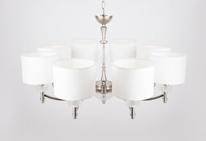 Lampadario Neoclassic in Metallo e Vetro Alicante Nickel