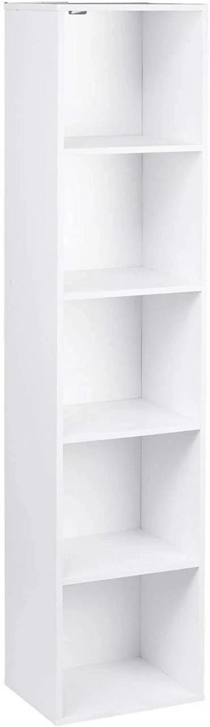 Libreria/scaffale per libri in MDF scaffale portaoggetti scaffale per ufficio schedario con 5 scomparti 32,2 cm bianco 19_0000204
