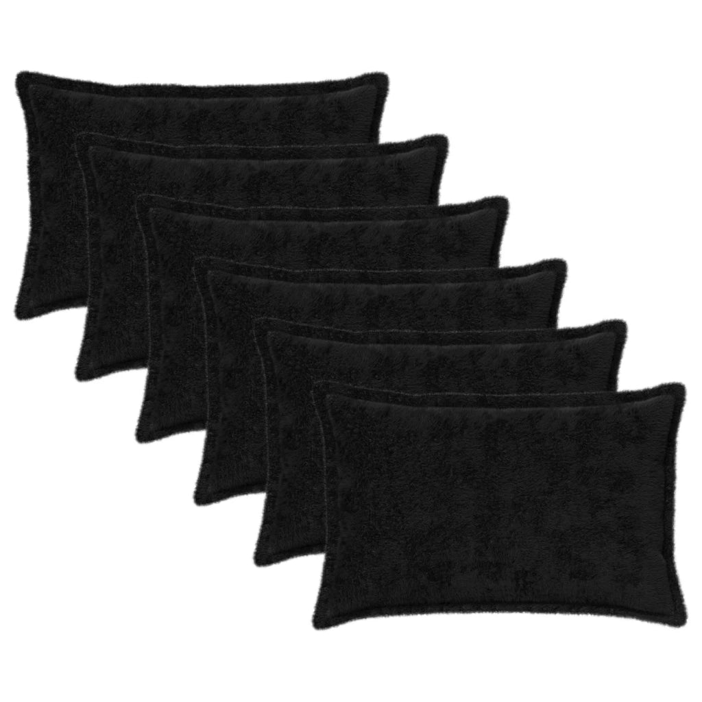 Federa 6 pcs HOUTEN Nero 30 x 50 cm Pelliccia di Coniglio Finta 916330
