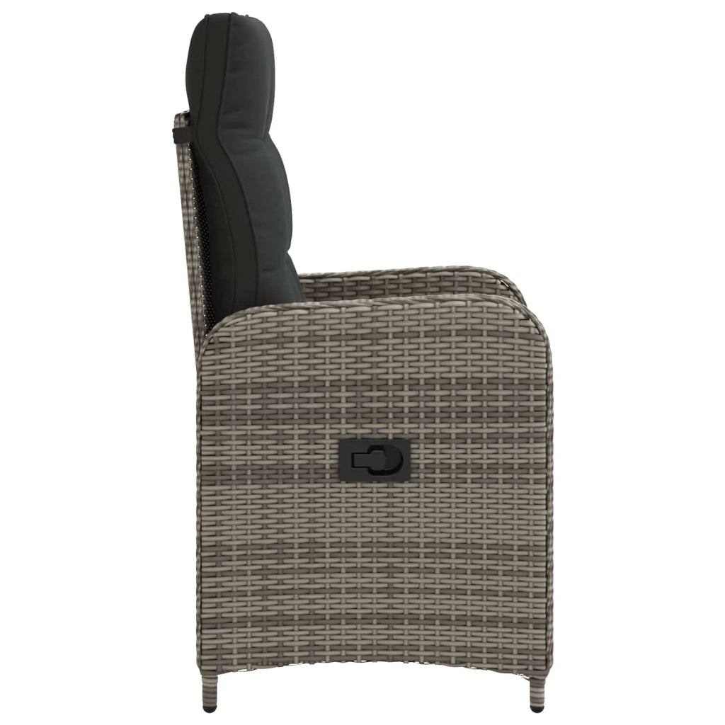 Sedia da giardino reclinabile Grigio e Grigio Scuro 42027153