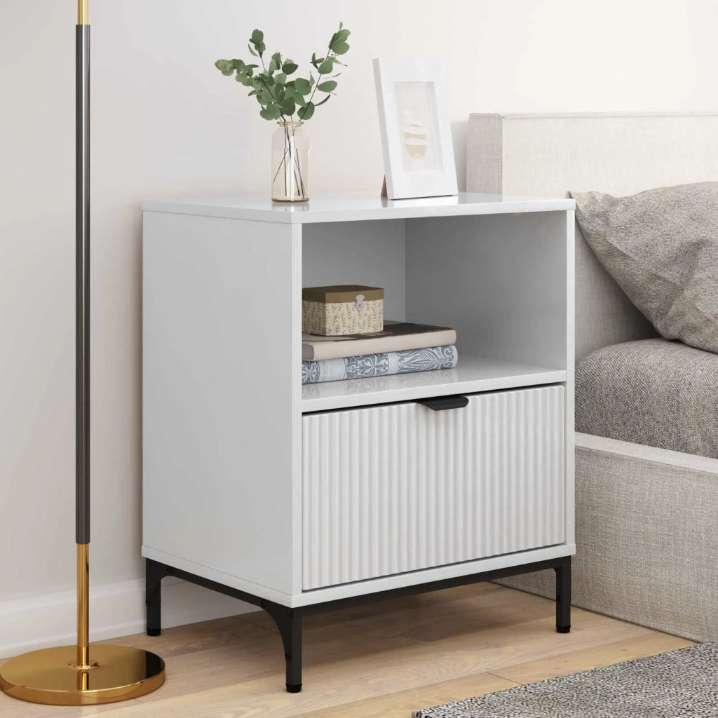 Armadio da Notte 2 pcs Bianco lucido 49 x 36 x 61 cm 883483