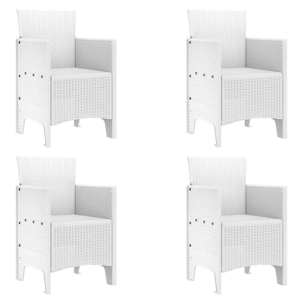 Set da Pranzo per Giardino 5 pcs Bianco Rattan Polt 3378702
