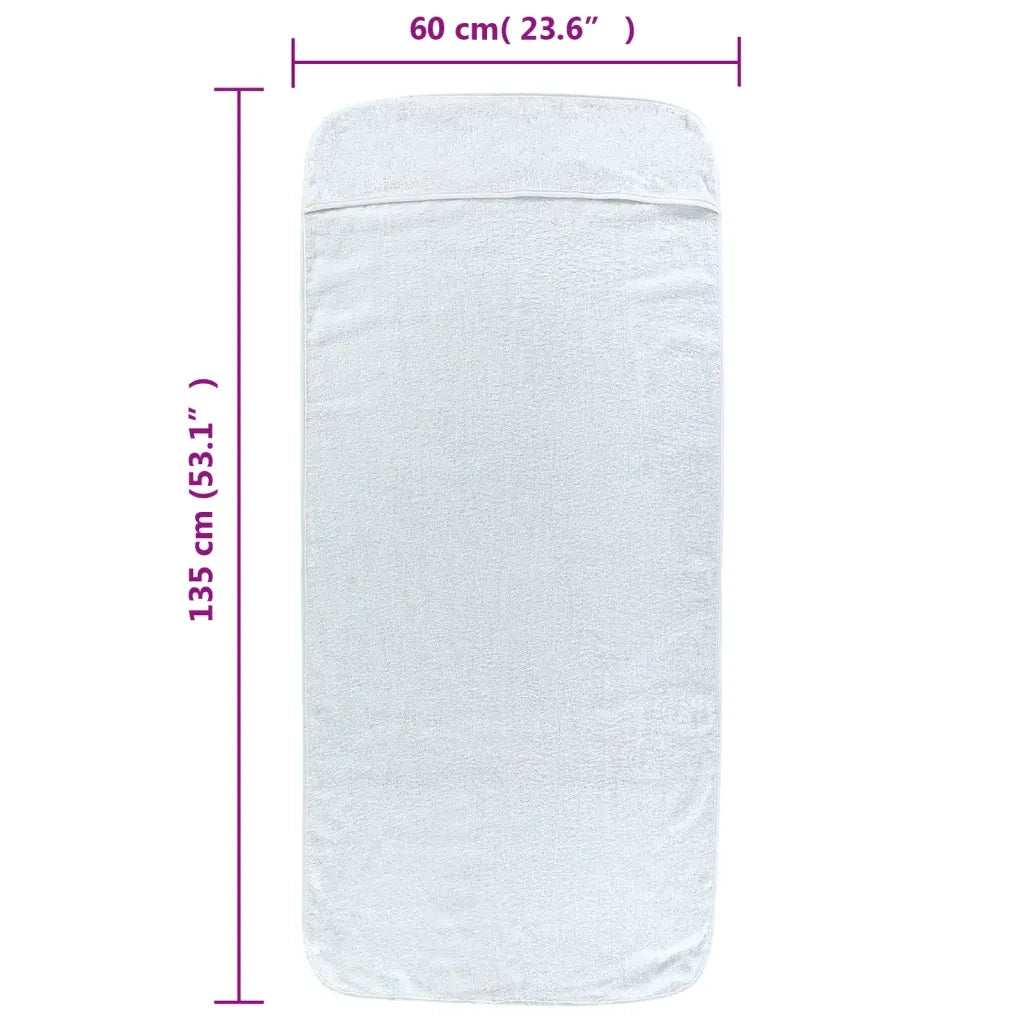 Asciugamani da Spiaggia 4 pz Bianchi 60x135 cm Tessuto 400 GSM 3157050