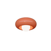 Applique Vintage Bumbum Ceramica Arancio Pokè Vetro Opalino 1 Luce E27 D40,5Cm