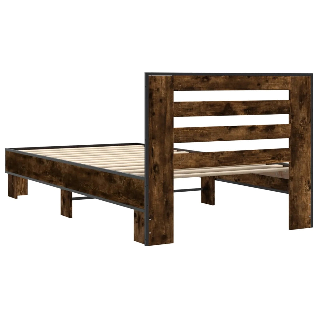 Struttura letto con testata Rovere Fumo 80 x 200 cm 8009102