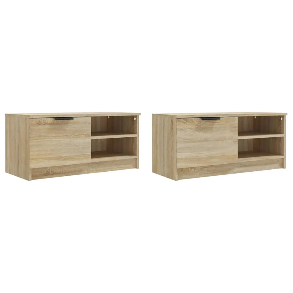 Mobile TV multimediale mensola TV credenza mobile TV sala da pranzo soggiorno camera da letto 2 pezzi rovere Sonoma 80 x 35 x 36,5 cm legno ingegnerizzato marrone 02_0028621