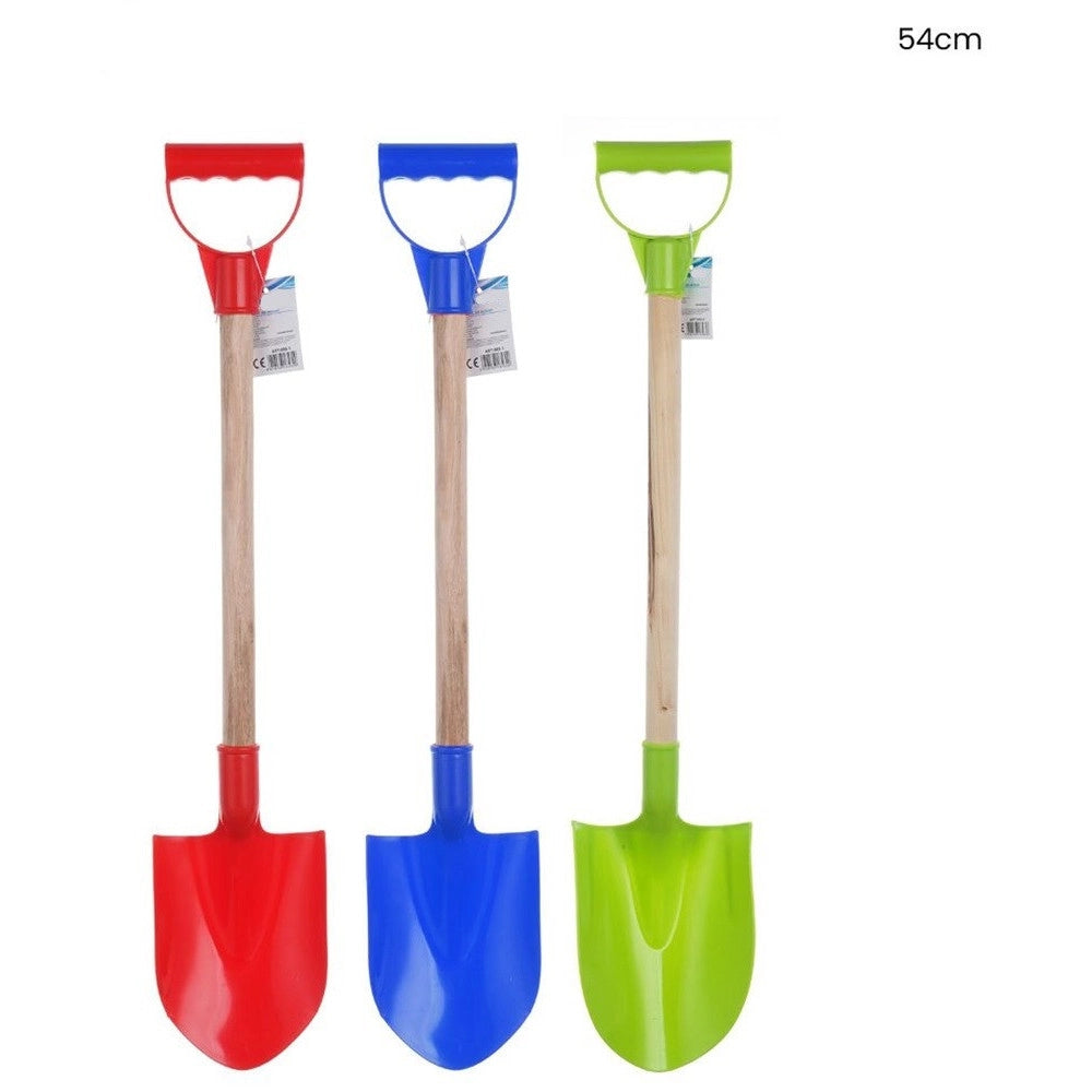 Trade Shop - Pala Da Spiaggia Mare Giardino Gioco Vanga Colorata Con Manico In Legno 54cm 618563 -