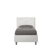 Letto imbottito Singolo 80x200 cm Appia - Bianco,Similpelle,Con rete