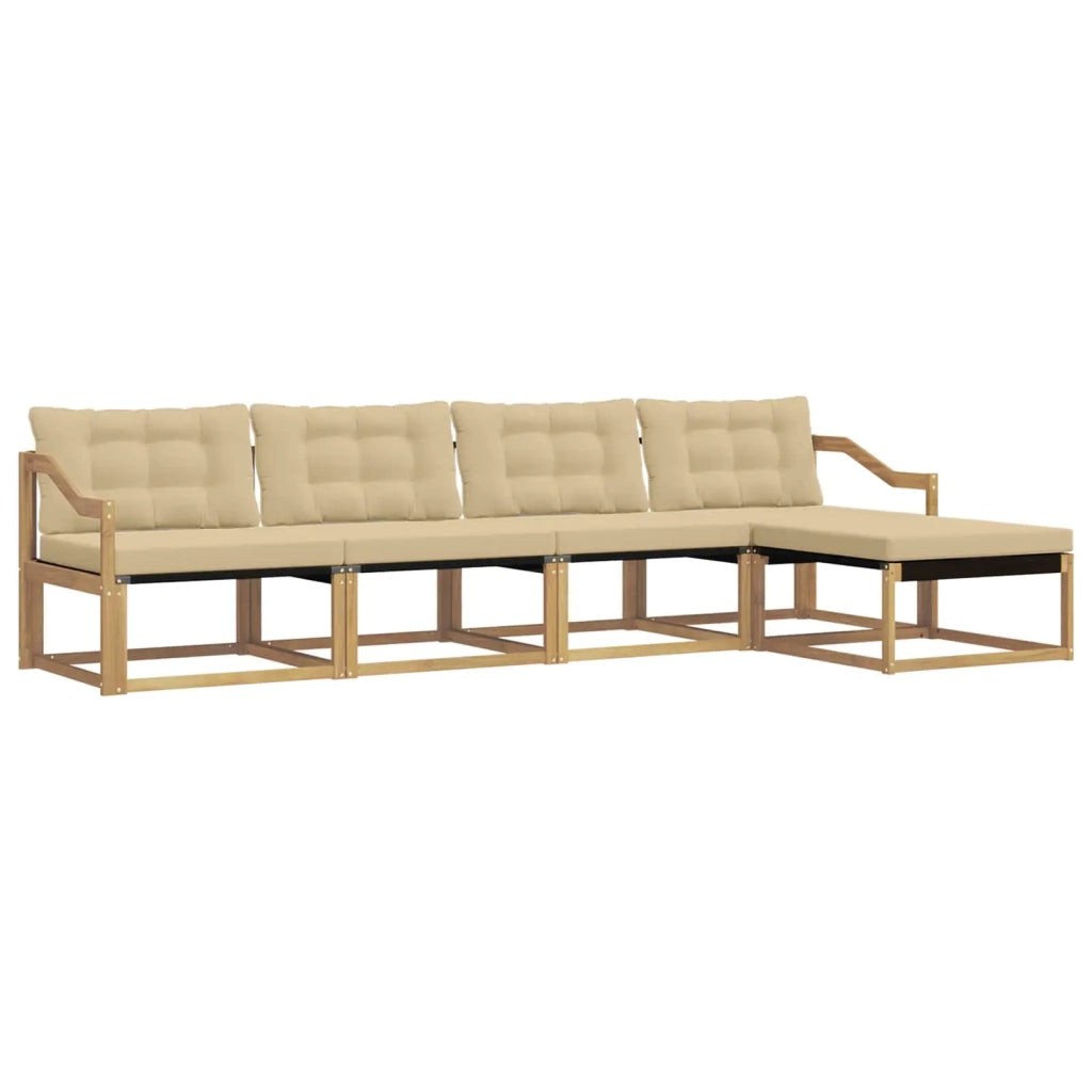 Set di divani da esterno 5 pz Bianco e Beige 3388599