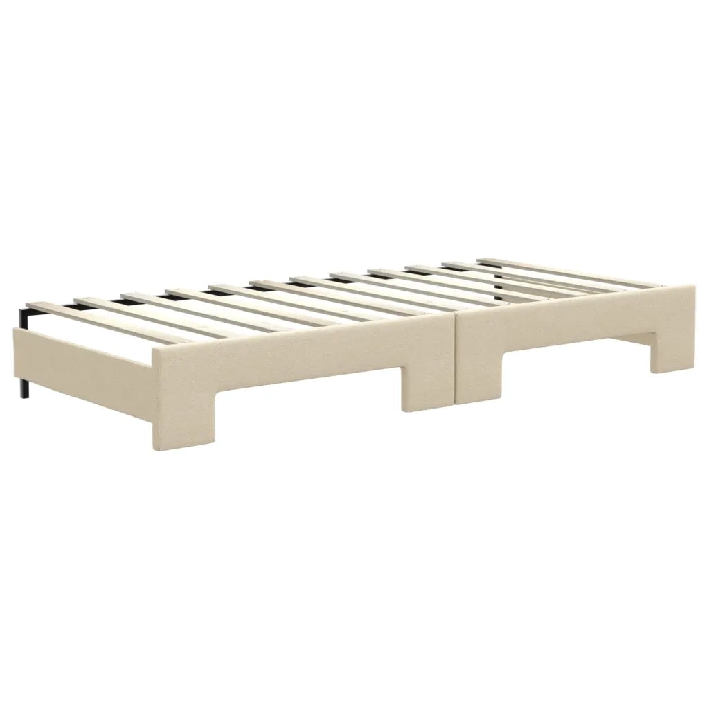 Divano Letto Estraibile con Cassetti-Sofa Letto-Daybed Crema 100x200cm in Tessuto 963632
