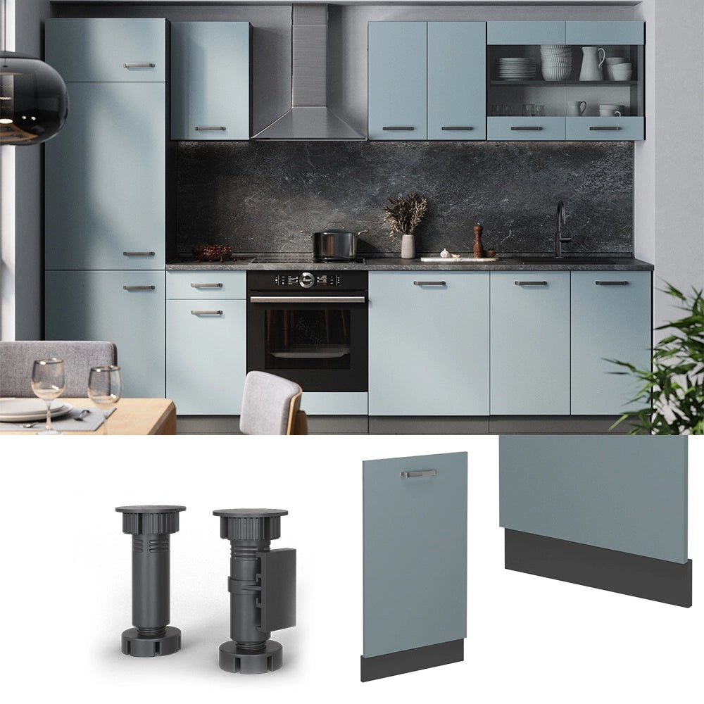 Pannello frontale della lavastoviglie R-Line Grigio-blu/Antracite 45 cm senza piano di lavoro Vicco