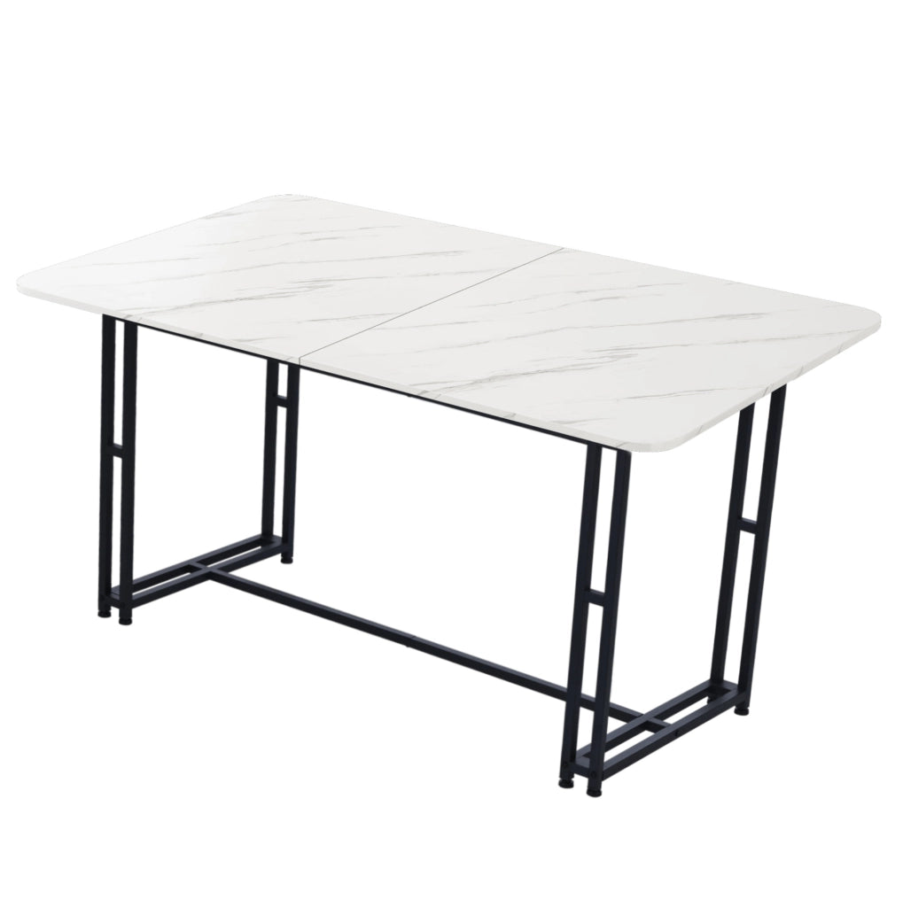 Set tavolo da pranzo 140x80 cm moderno; MDF; nero