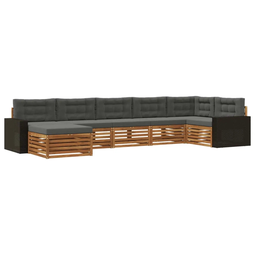 Set di divani da esterno 7 pz Naturale e Antracite 3383635