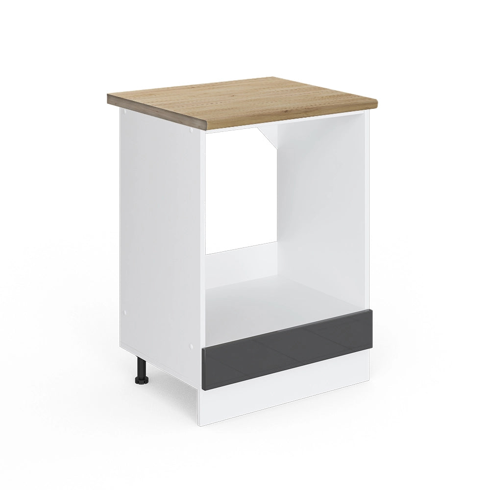 Mobile per forno da incasso R-Line Antracite lucido/Bianco 60 cm, PL Rovere Vicco