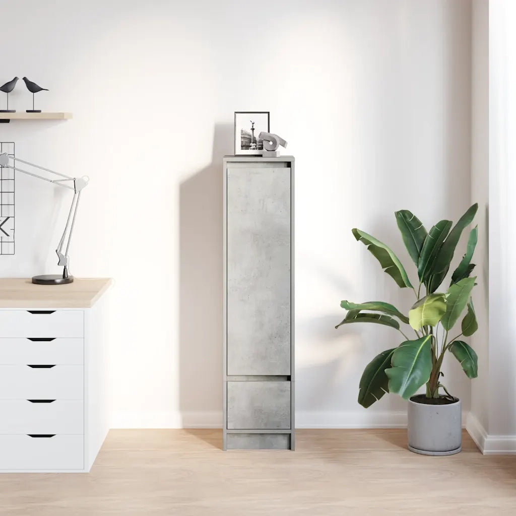 Credenza-Buffet-Armadio da cucina Grigio Cemento 29,5x34x119,5 cm in Legno Multistrato