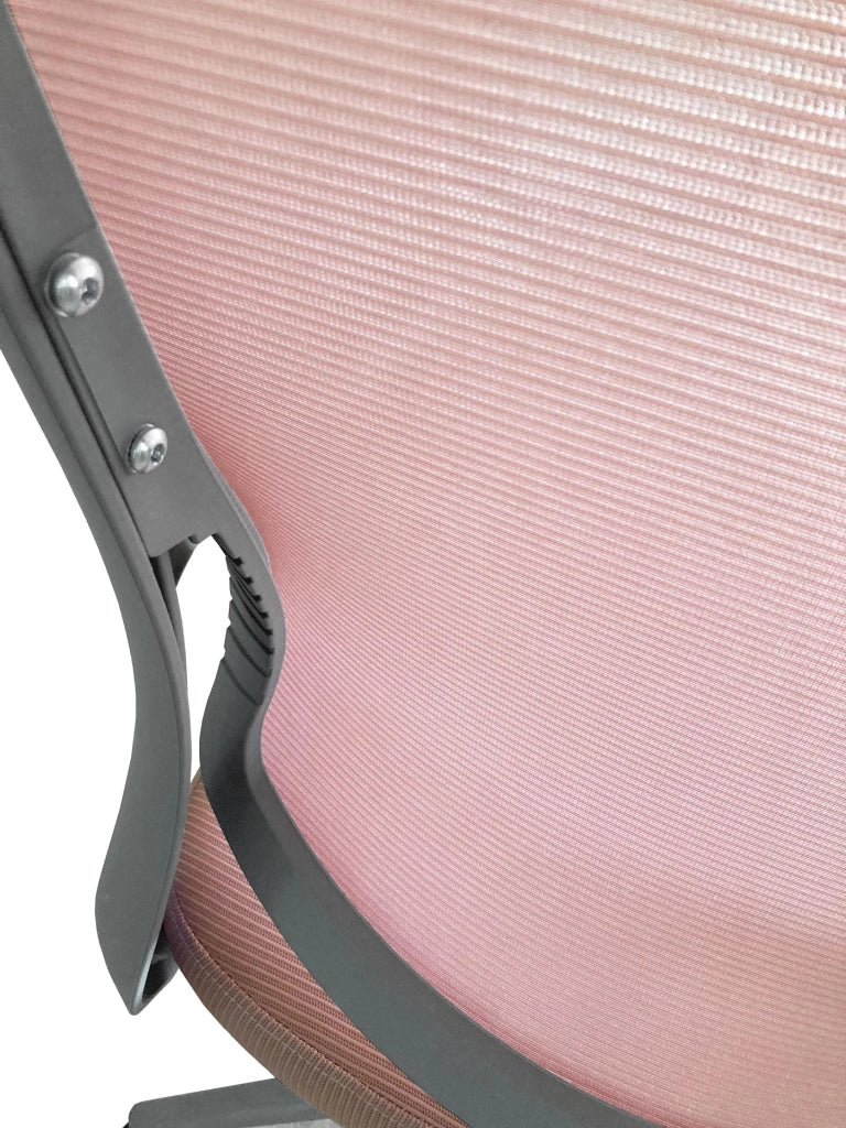 Sedia studio Hispanohogar altezza regolabile in tessuto rosa 127x67x69