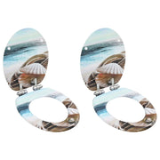 Copriwater 2 pz Chiusura Ammortizzata in MDF Design Conchiglie cod mxl 69198