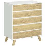 Cassettiera design scandinave 6 cassetti ¨C zephmum ¨C bianco 80x40x95 cm
