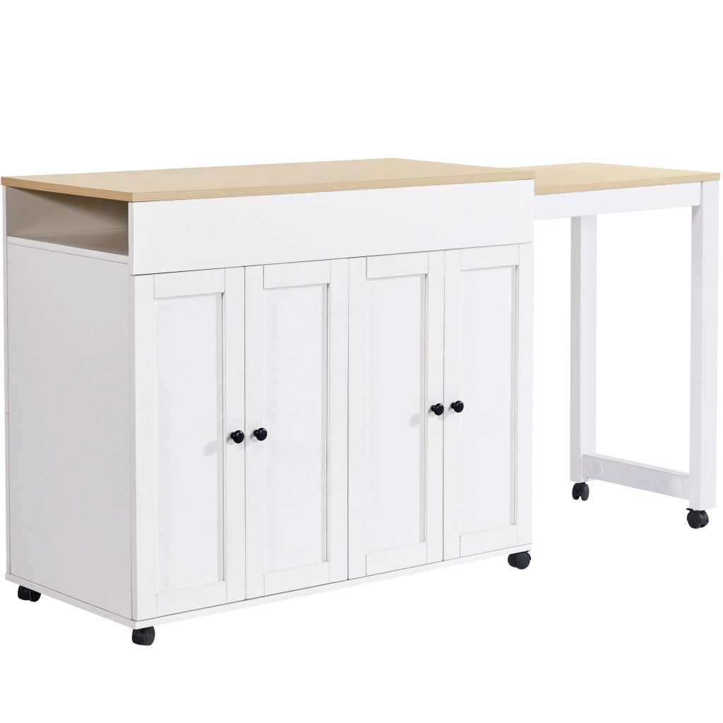 Tavolo Bar Allungabile con Vano Contenitore ¨C MINIMAL ¨C Bianco, 117-180x50x94.6cm