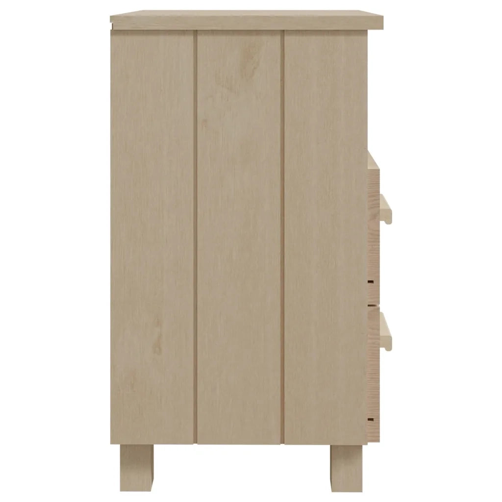 Set di 2 Comodini | Armadio da Notte | Mobiletto da notte HAMAR ambra 40x35x62 cm Legno Massello di Pino