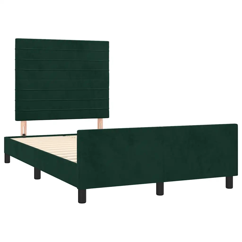 Giroletto senza Materasso Verde Scuro 120x190 cm Velluto