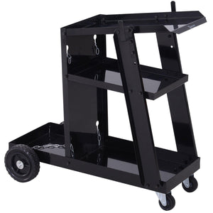 Carrello Porta Utensili Attrezzi a 3 Ripiani 4 Ruote Max 50kg Nero 71x70x39 cm